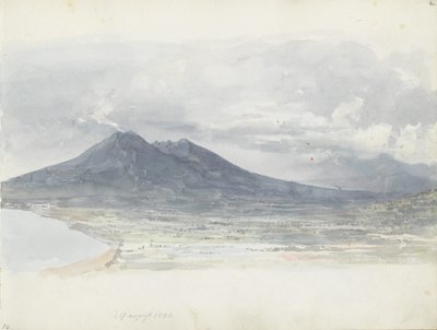 A Vezúv a Quisisana felől nézve alkotó: Johan Christian Dahl