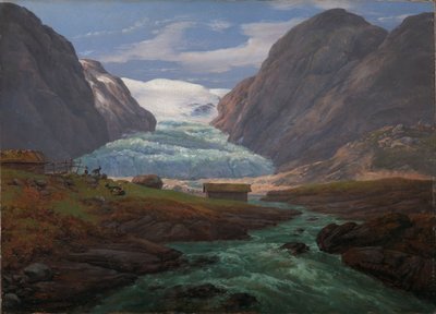 Kilátás a Nigardsbreenre a Jostedalenben alkotó: Johan Christian Dahl
