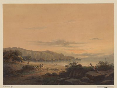 Kilátás a Java-öbölre A kis öböl Srigonjo, Southk. v. Java (malang regency, rezidens. Passarouang.) (cím az objektumon) alkotó: Johan Conrad Greive
