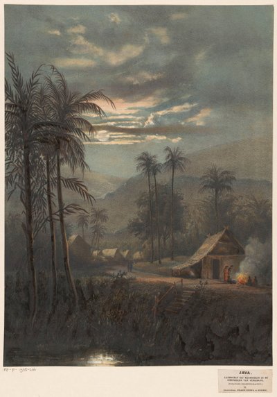 Táj a holdfényben Sumedang közelében Táj holdfényben Sumadang környékén (preanger regencies.) (cím a tárgyon) alkotó: Johan Conrad Greive