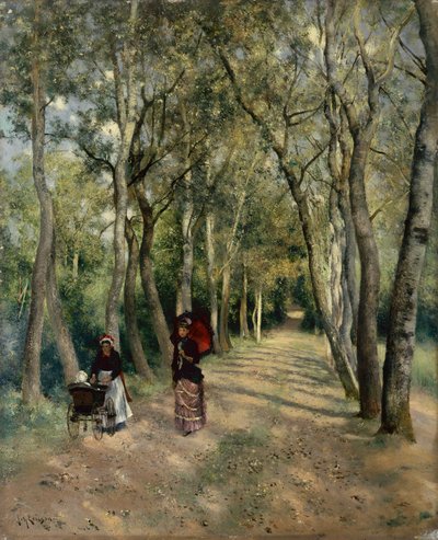 The Promenade (olaj a panelen) alkotó: Johan Ericson