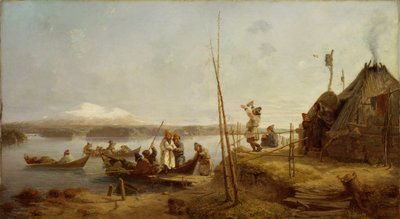Menyasszonyi hazatérés a Hornavan-tónál alkotó: Johan Fredrik Hockert