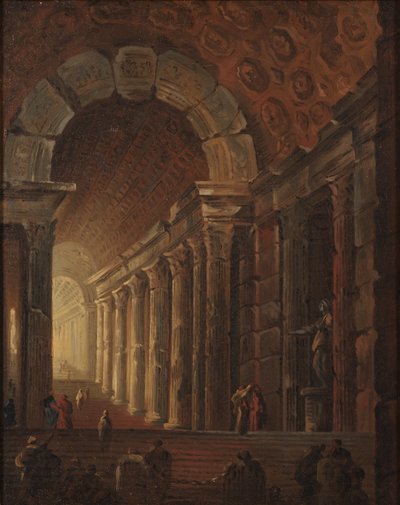 Boltíves lépcső, 1783 körül (olaj, vászon) alkotó: Johan Gottlob Brusell