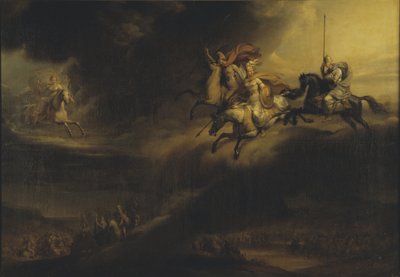 La chevauchee des Valkyries - A valkűrök lovaglása, Sandberg, Johan Gustaf (1782-1854). Olajfestmény. Mérete: 140x201 cm. Nemzeti Múzeum Stockholm alkotó: Johan Gustaf Sandberg