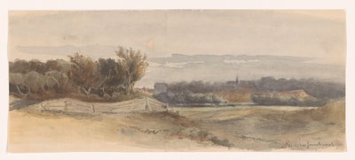 Panorámás táj alkotó: Johan Hendrik Weissenbruch (signed by artist)
