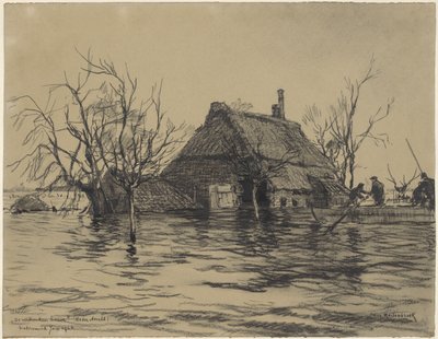 Elárasztott farm Alsó-Asseltben (Land van Maas en Waal) alkotó: Johan Hendrik van Mastenbroek