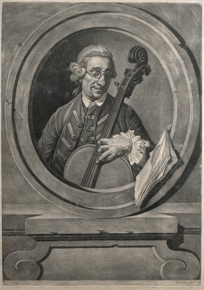Egy zenész, valószínűleg Franz Joseph Haydn (1732-1809) portréja, M.A. Picot metszete alkotó: Johan Joseph Zoffany