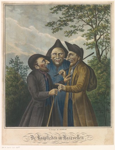Három zsidó kereskedő The Merchants in Hazels (cím a tárgyon) alkotó: Johan Martin Billroth (possibly)