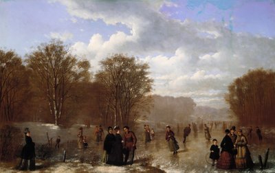 Korcsolyázás a Wissahickon, 1875. alkotó: Johan Mengels Culverhouse