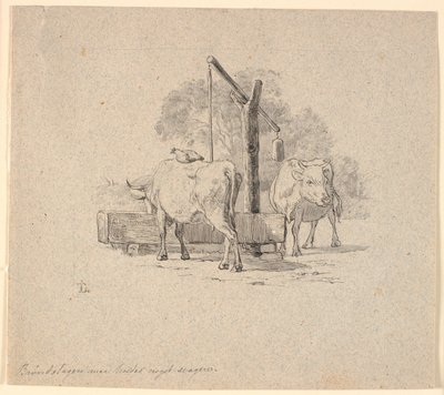 A tyúk és a tehén. Illusztráció Kaalund "Fables for Children" című művéhez. Lásd a lapkatalógus megjegyzését. alkotó: Johan Thomas Lundbye