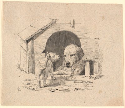 A kiskutya. Illusztráció Kaalund "Fables for Children" című művéhez. Lásd a lapkatalógus megjegyzését. alkotó: Johan Thomas Lundbye