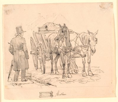 A szemetes lova. F.n.m.f. szemetes rajz. Illusztráció Kaalund "Fables for Children" című művéhez. Lásd a lapkatalógus megjegyzését. alkotó: Johan Thomas Lundbye
