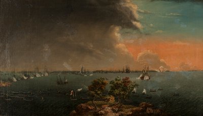 A második orosz-svéd svédországi csata 1790. július 10-én. alkotó: Johan Tietrich Schoultz