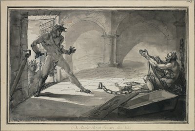 A haramiák, III. felvonás, XVI. jelenet. Apám alkotó: Johan Tobias Sergel