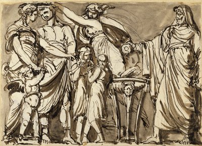 Reliefvázlat antik esküvői jelenettel alkotó: Johan Tobias Sergel