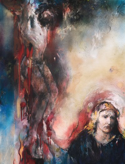 Mária érintése - Jézus a kereszten - Mária érintése - Jézus a kereszten alkotó: Johan Vlok Louw