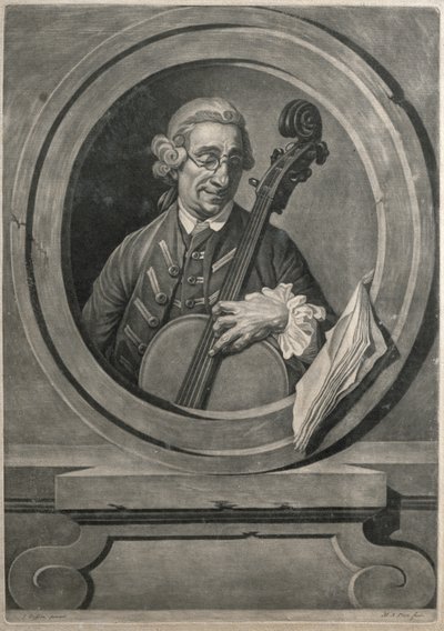 Jacob Cervetto, M. A. Picot metszet, 1770 körül (metszet) alkotó: Johann (after) Zoffany