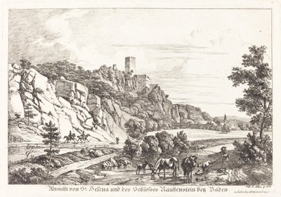 Kilátás a St. Helena és a Rauhenstein-kastélyra Baden közelében alkotó: Johann Adam Klein