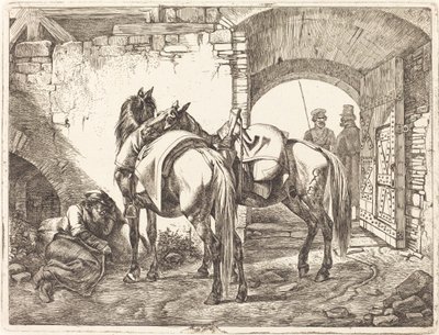 Kozák lovak az udvaron alkotó: Johann Adam Klein