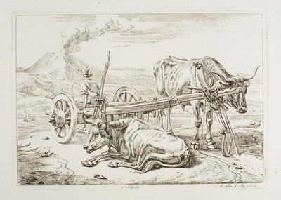 Nápolyban (ökrök és egy szekér Nápolyban) alkotó: Johann Adam Klein