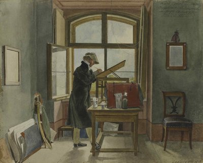 Johann Christoph Erhard műtermében, 1818. alkotó: Johann Adam Klein