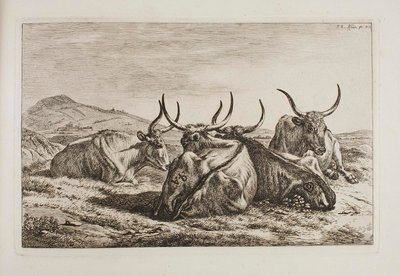 Fekvő ökrök alkotó: Johann Adam Klein