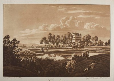 A Hummelstein kastély látképe Nürnberg közelében alkotó: Johann Adam Klein