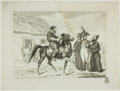 Lovasiskola és lovak alkotó: Johann Adolph Darnstedt