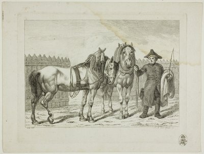 Lovasiskola és lovak alkotó: Johann Adolph Darnstedt