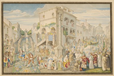 Az Infiorata néven közismert ünnep az úrnap nyolcadában, Genzanóban alkotó: Johann Anton Ramboux
