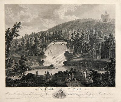 Ördöghíd, J. Schroeder metszet (rézmetszet) alkotó: Johann August (after) Nahl