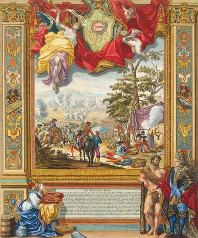 Mons ostroma a szövetséges csapatok által 1709-ben, a 18. század elején. alkotó: Johann August Corvinus
