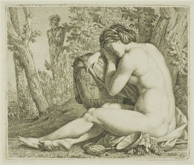 Pihenő bacchánsnő alkotó: Johann August Nahl II