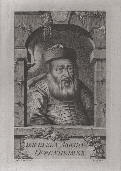 David Oppenheim 1664-1736 prágai főrabbi portréja, 1773 alkotó: Johann Balzer