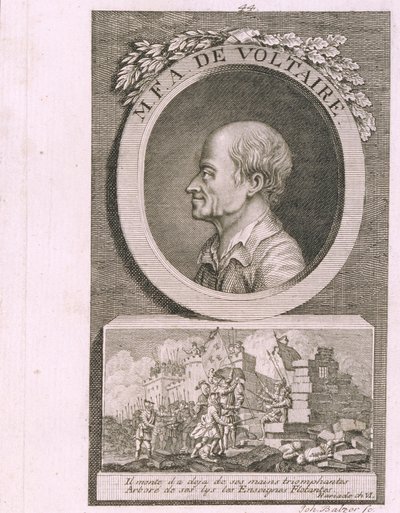 Az író, esszéista és filozófus, Francois Marie Arouet de Voltaire portréja 1694-1778 alkotó: Johann Balzer