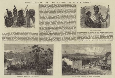 Illusztrációk a Hogyan találtam meg Livingstone-t, írta H. M. Stanley alkotó: Johann Baptist Zwecker
