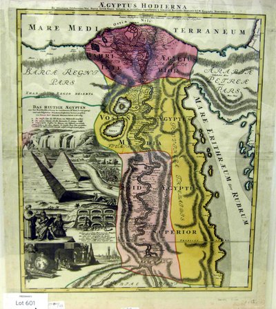 Egyiptom ma, Egyiptom térképe, kb. 1720 alkotó: Johann Baptista Homann