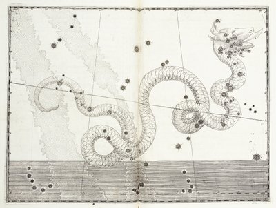 A kígyófej és a kígyófark csillagképe, 1603 körül alkotó: Johann Bayer