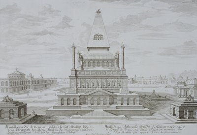 Halikarnasszoszi mauzóleum, Bodrum, Törökország, a "Történelmi építészet tervezetéből", 1721 alkotó: Johann Bernhard Fischer von Erlach
