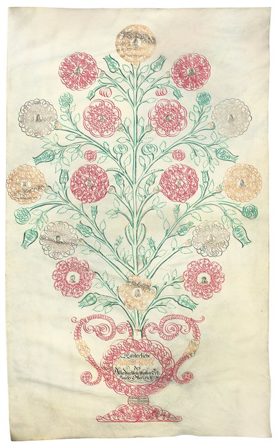 "A rózsa" családfa, amelyet VI. Károly császárnak ajándékoztak, 1731 alkotó: Johann Carl Paricius