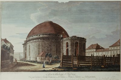 Szent Hedvig, Katedrális, Berlin (kézzel színezett metszet) alkotó: Johann Carl Wilhelm Rosenberg