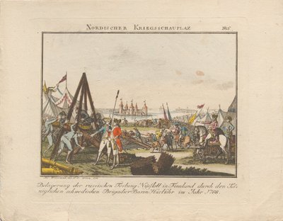 A Nyslott orosz erőd ostroma Finnországban, 1788. alkotó: Johann Caspar Weinrauch
