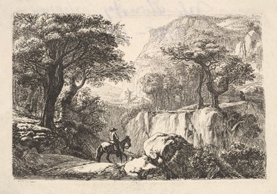 A lovas a szurdokban, 19. század. alkotó: Johann Christian Erhard