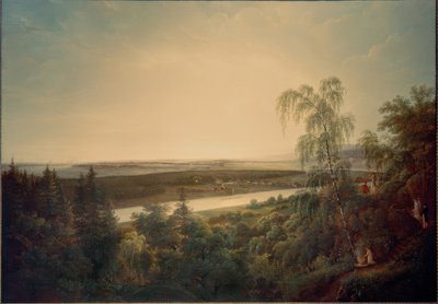 Elba táj, kilátással Drezdára alkotó: Johann Christian Klengel