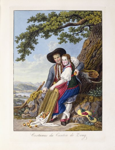 Jelmezek Zoug kantonból, 1819 alkotó: Johann Christian Reinhardt