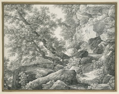 Sziklás táj fákkal alkotó: Johann Christian Reinhart