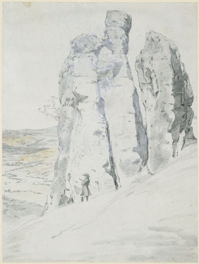 „Szerzetes és apáca” sziklaalakzat Eisenach közelében, Türingiában alkotó: Johann Christian Reinhart
