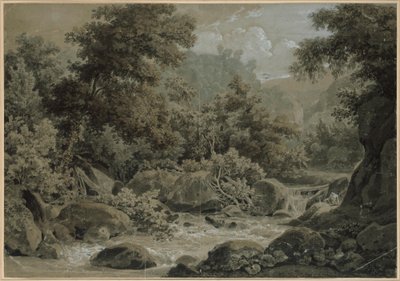 Hegyi és erdei táj, az előtérben patakkal alkotó: Johann Christian Reinhart