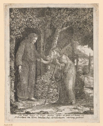 Illusztráció A.G. Bürger „Graurock testvér és a zarándoknő” című balladájához alkotó: Johann Christian Reinhart