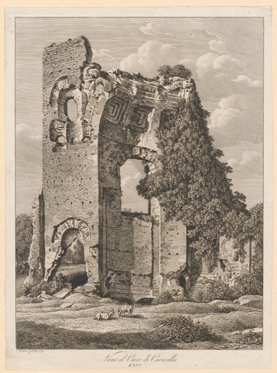 Tájkép - Caracalla cirkusza közelében alkotó: Johann Christian Reinhart